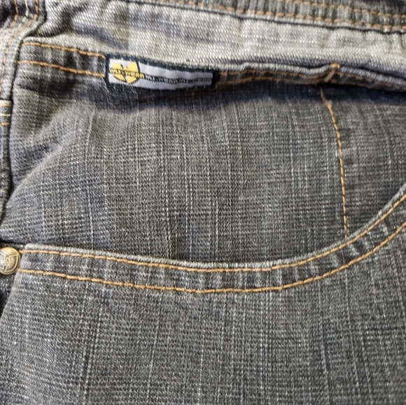WU WEAR Mens Vintage Denim Jean Shorts Size 40 WU Tang 90s Y2K - Picture 2 of 8